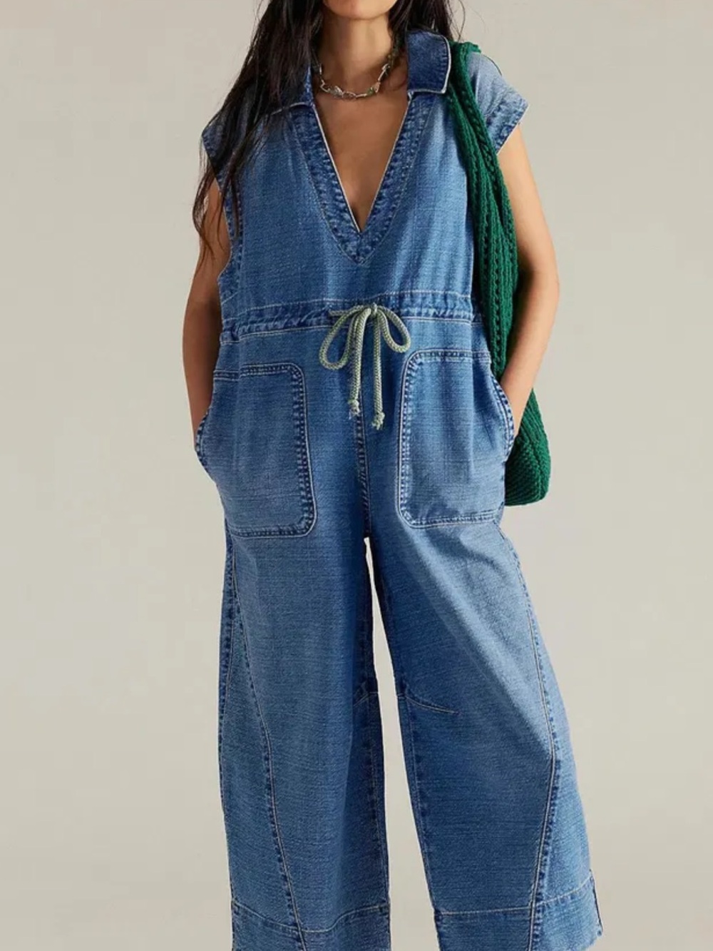 We The Free Lantana Cropped Coverall by Free People. - Picture 1 of 10
